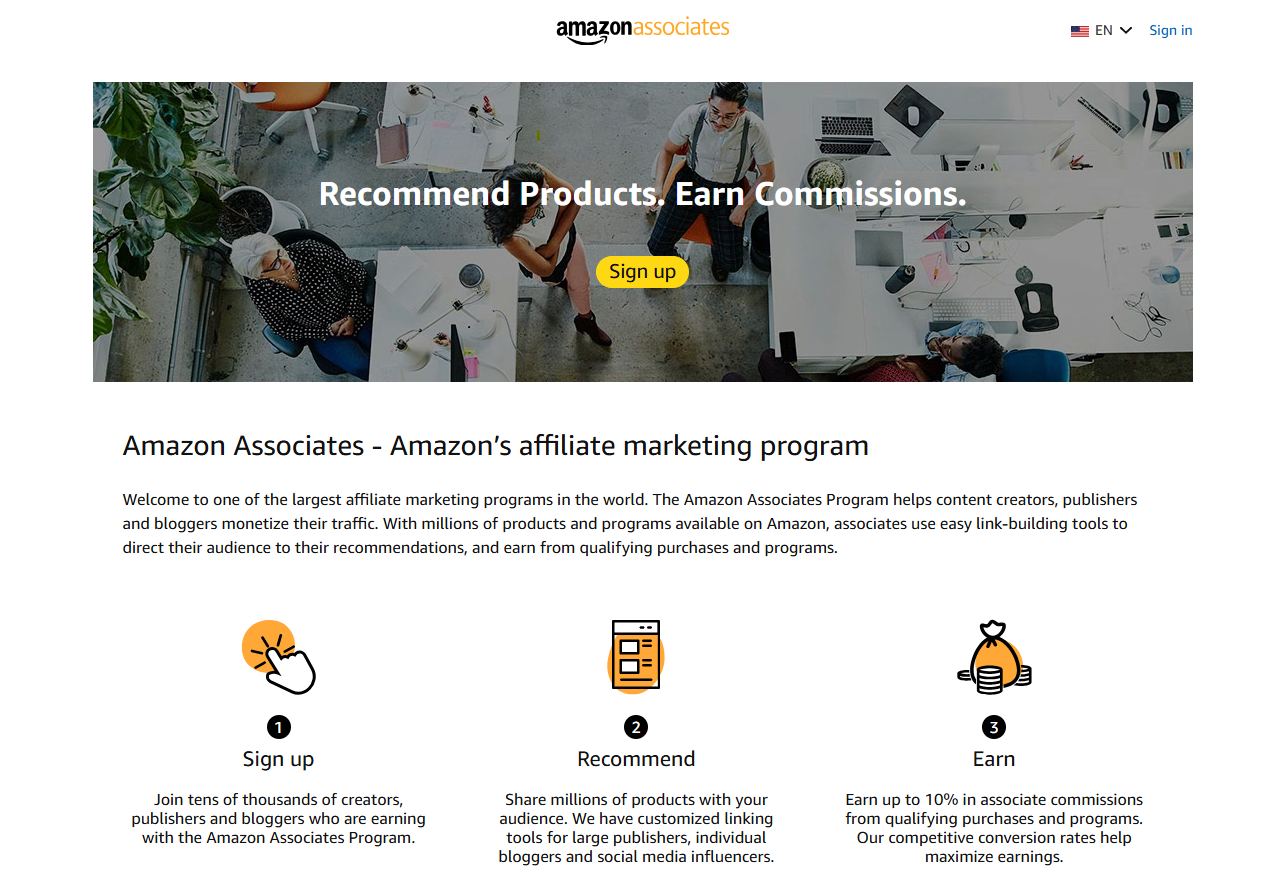 Amazon Associate Programme integration dashboard - affiliate marketing automation